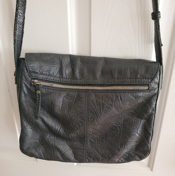 America Leather Co Leather Embossed Navy Crossbody - Picture 9 of 14